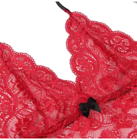 SUBBLIME - 953898 SILK AND LACE NIGHTGOWN PANTIES RED S-M